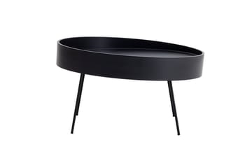 Nandan 80 cm Rundt Sofabord i Mørkt Tre - Svart - Møbler - Bord - Sofabord & salongbord