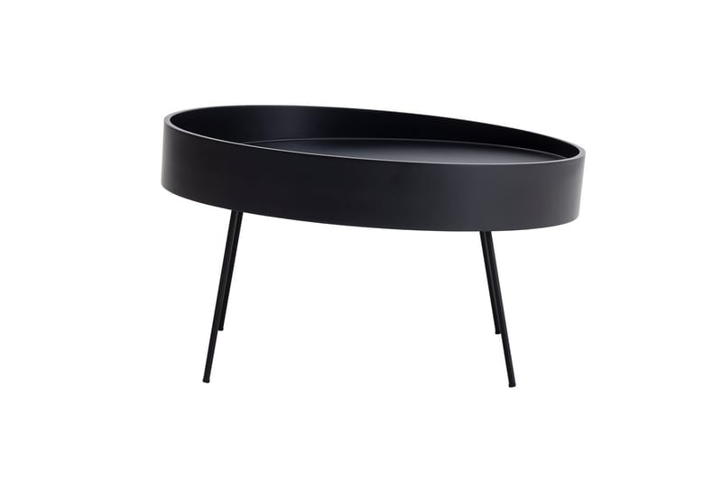 Nandan 80 cm Rundt Sofabord i Mørkt Tre - Svart - Møbler - Bord - Sofabord & salongbord