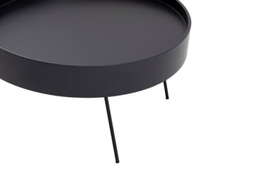 Nandan 80 cm Rundt Sofabord i Mørkt Tre - Svart - Møbler - Bord - Sofabord & salongbord