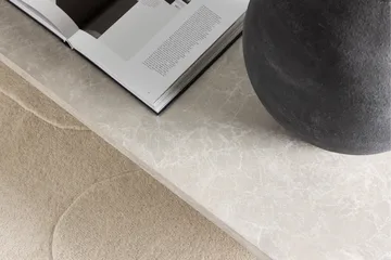 Narvik Travertin Ovalt Sofabord 190x60 cm - Beige / Lys - Møbler - Bord - Sofabord & salongbord