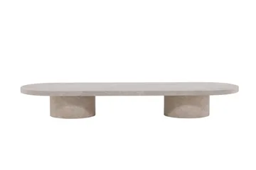 Narvik Travertin Ovalt Sofabord 190x60 cm - Beige / Lys - Møbler - Bord - Sofabord & salongbord