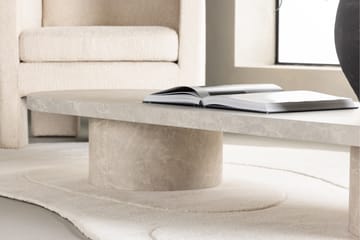 Narvik Travertin Ovalt Sofabord 190x60 cm - Beige - Møbler - Bord - Sofabord & salongbord