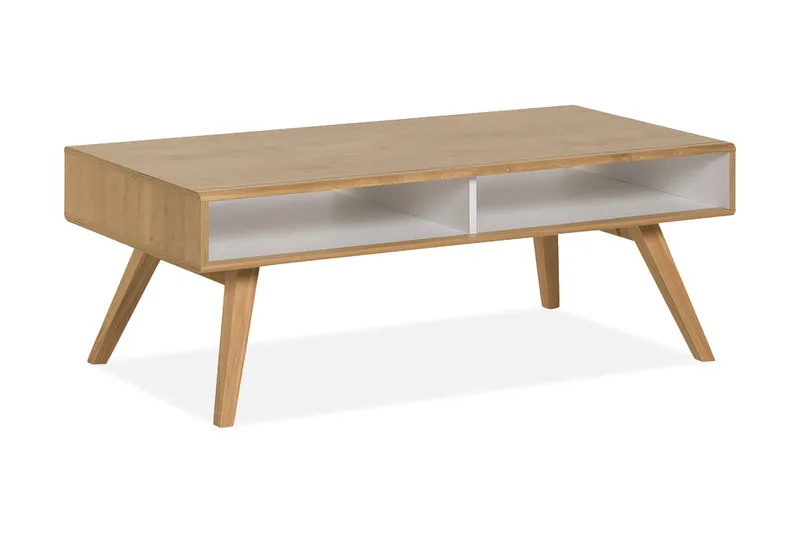 Nature Sofabord 120 cm med Oppbevaring Hvit/Eik, VOX