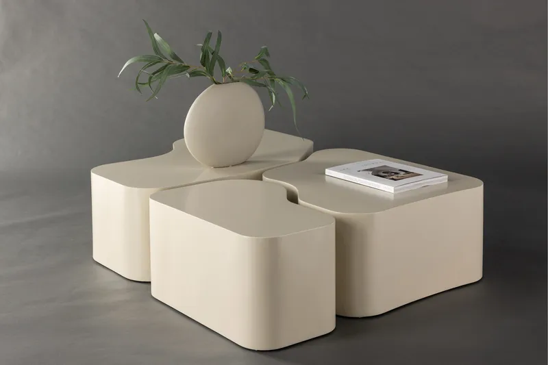 Nordland 92x74 cm Rektangulært Sofabord i Tre - Beige - Møbler - Bord - Sofabord & salongbord