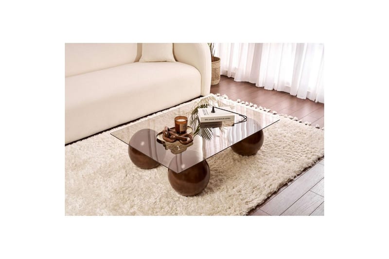 Sofabord Nordure Koushik Sofabord 110 cm Sand,Sjokoladebrun - Møbler - Bord - Sofabord & salongbord