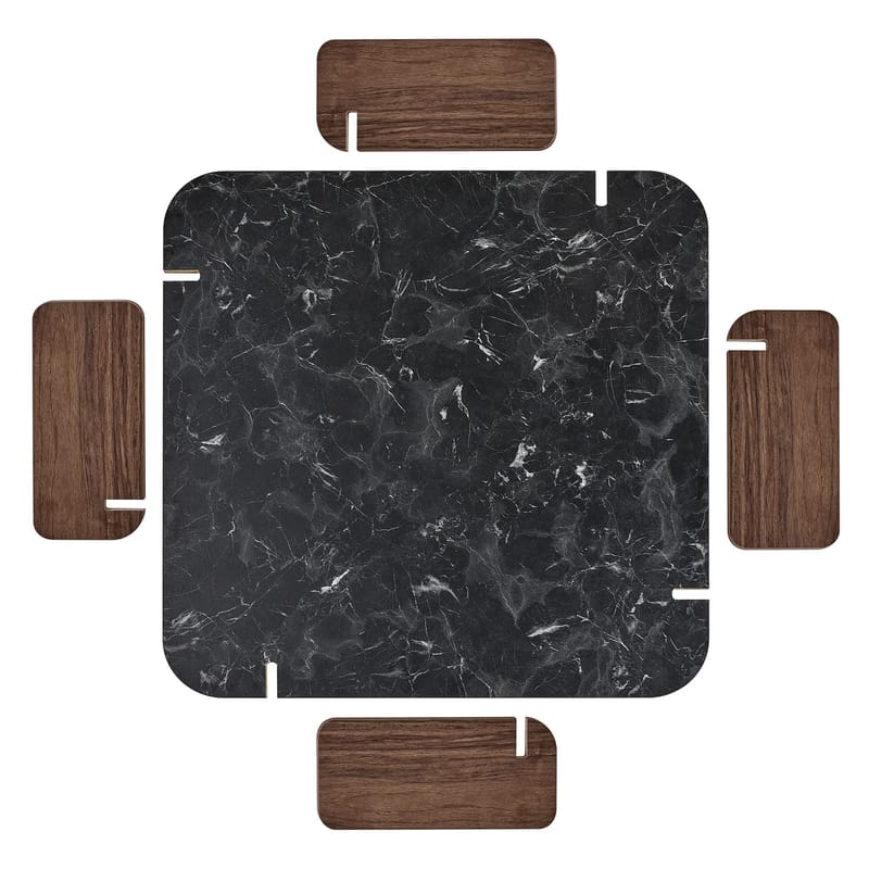 Sofabord Nordure Marais (90 x 35 x 90 cm) Lotus valnøtt - Møbler - Bord - Sofabord & salongbord