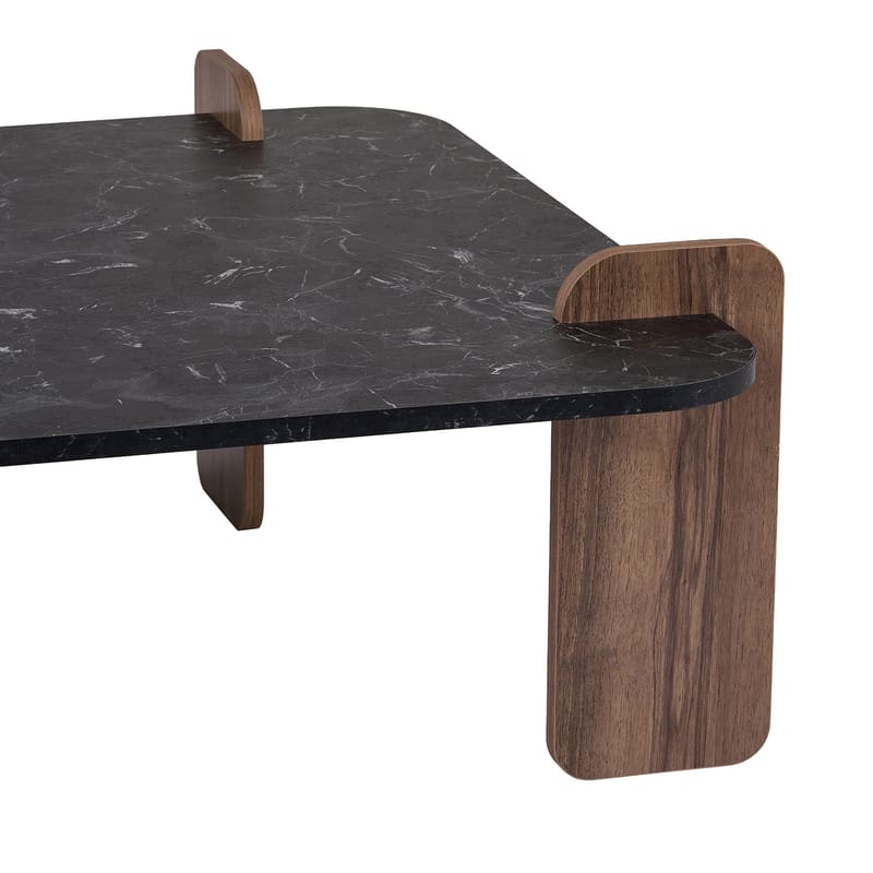 Sofabord Nordure Marais (90 x 35 x 90 cm) Lotus valnøtt - Møbler - Bord - Sofabord & salongbord