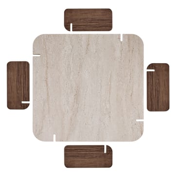 Sofabord Nordure Marais (90 x 35 x 90 cm) Travertin valnøtt - Møbler - Bord - Sofabord & salongbord