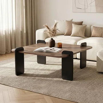Sofabord Nordure Marais (90 x 35 x 90 cm) Valnøttre svart - Møbler - Bord - Sofabord & salongbord