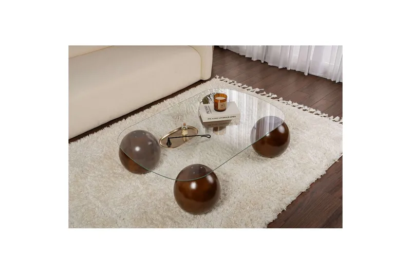 Sofabord Nordure Maroulburg Sofabord 118 cm Hvit,Brun - Møbler - Bord - Sofabord & salongbord