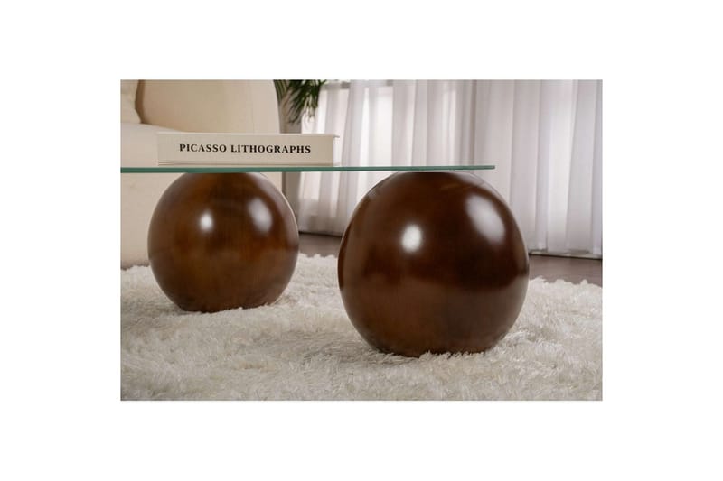 Sofabord Nordure Maroulburg Sofabord 118 cm Hvit,Brun - Møbler - Bord - Sofabord & salongbord