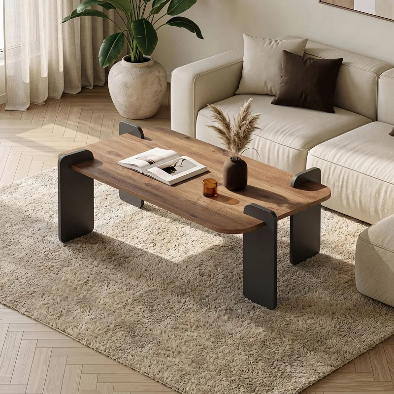 Sofabord Nordure Renard (120 x 35 x 60 cm) Atlantisk furu antrasitt - Atlantisk furu og antrasitt - Møbler - Bord - Sofabord & salongbord