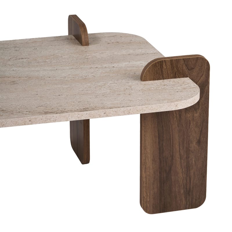 Sofabord Nordure Renard (120 x 35 x 60 cm) Travertin valnøtt - Møbler - Bord - Sofabord & salongbord