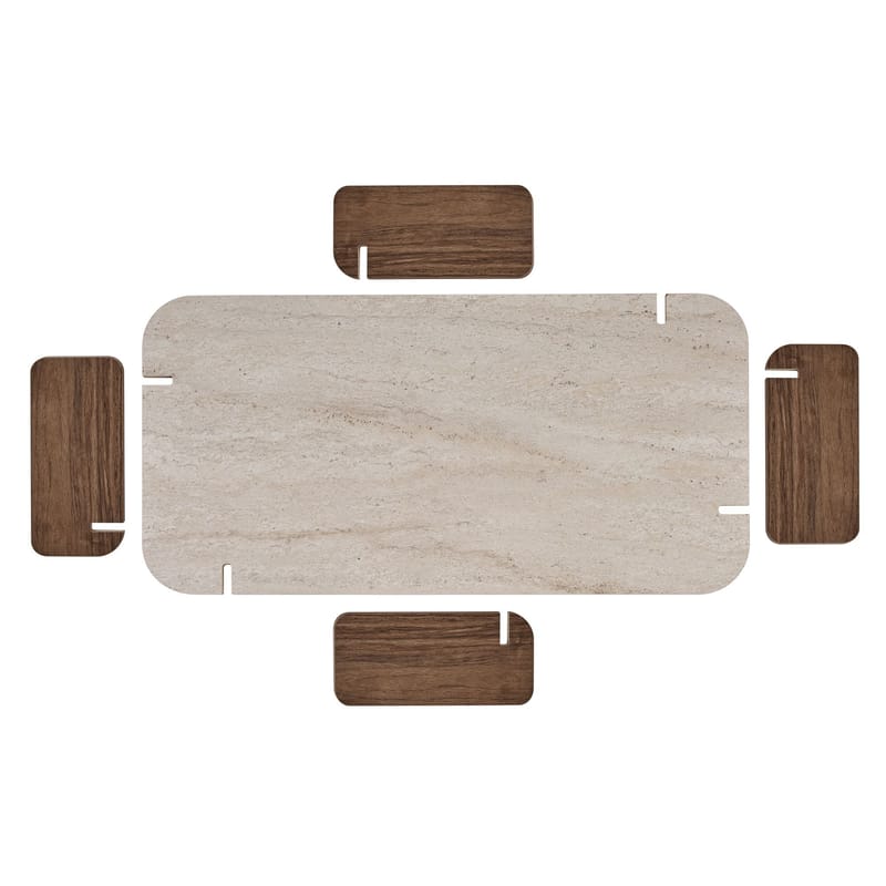 Sofabord Nordure Renard (120 x 35 x 60 cm) Travertin valnøtt - Møbler - Bord - Sofabord & salongbord