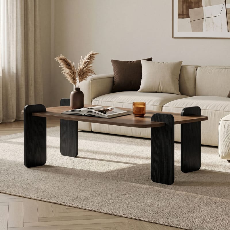Sofabord Nordure Renard (120 x 35 x 60 cm) Valnøttre svart - Møbler - Bord - Sofabord & salongbord