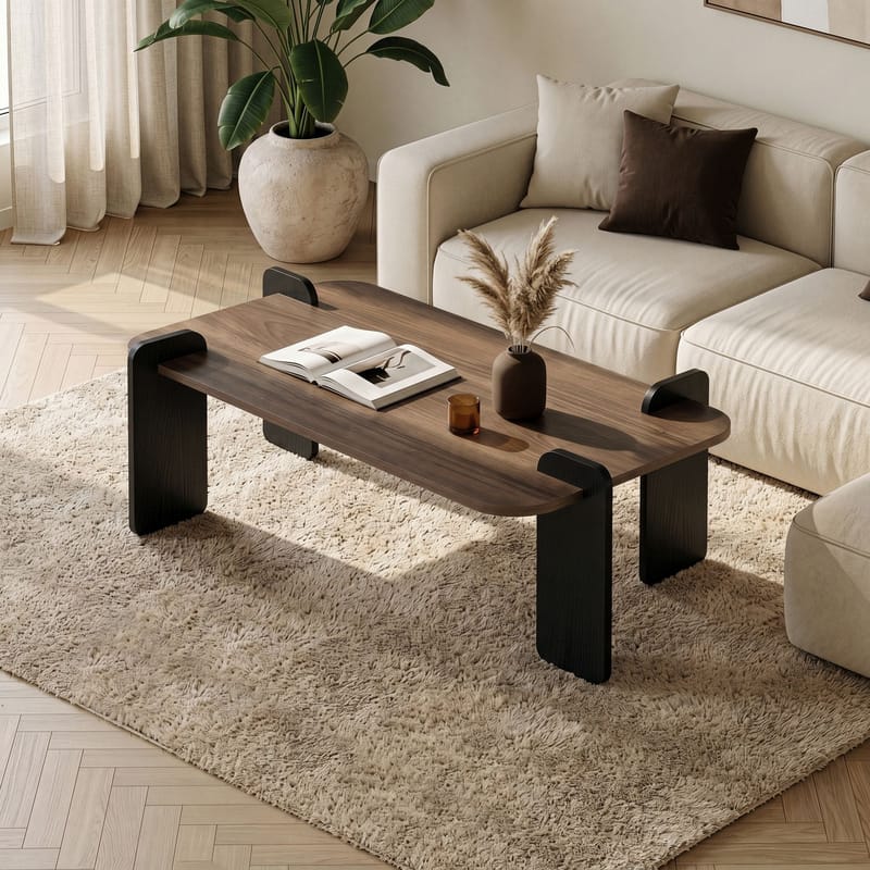 Sofabord Nordure Renard (120 x 35 x 60 cm) Valnøttre svart - Møbler - Bord - Sofabord & salongbord