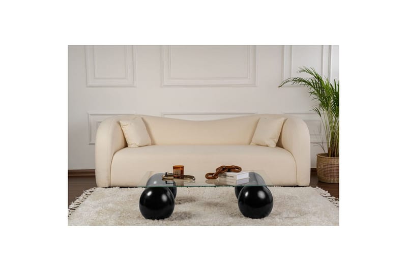 Sofabord Nordure Salongbord Koushik Svart / Transparent Svart - Møbler - Bord - Sofabord & salongbord