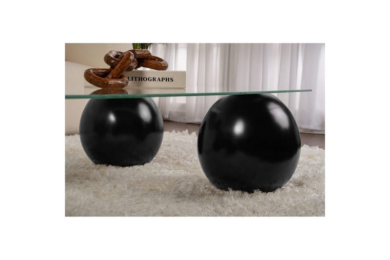 Sofabord Nordure Salongbord Koushik Svart / Transparent Svart - Møbler - Bord - Sofabord & salongbord