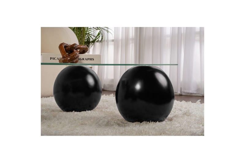 Sofabord Nordure Sofabord Elinville svart / transparent Svart,hvit - Møbler - Bord - Sofabord & salongbord