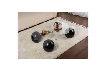 Sofabord Nordure Sofabord Elinville svart / transparent Svart,hvit - Møbler - Bord - Sofabord & salongbord