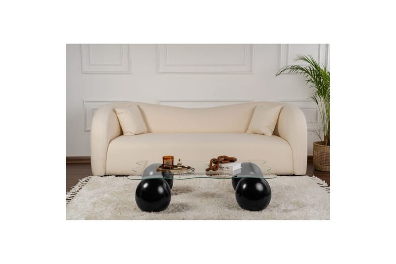 Sofabord Nordure Sofabord Elinville svart / transparent Svart,hvit - Møbler - Bord - Sofabord & salongbord