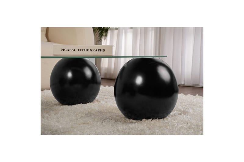 Sofabord Nordure Sofabord Maroulburg Svart / Transparent Svart,hvit - Møbler - Bord - Sofabord & salongbord