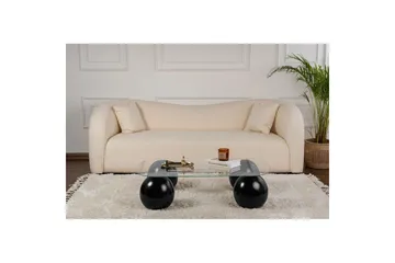 Sofabord Nordure Sofabord Maroulburg Svart / Transparent Svart,hvit - Møbler - Bord - Sofabord & salongbord