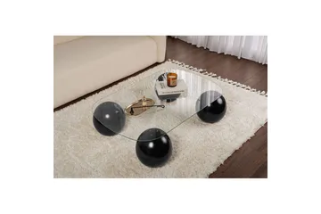 Sofabord Nordure Sofabord Maroulburg Svart / Transparent Svart,hvit - Møbler - Bord - Sofabord & salongbord