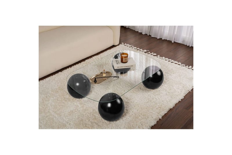 Sofabord Nordure Sofabord Maroulburg Svart / Transparent Svart,hvit - Møbler - Bord - Sofabord & salongbord