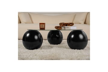 Sofabord Nordure Sofabord Sibas Svart / Transparent Svart, sølv - Møbler - Bord - Sofabord & salongbord