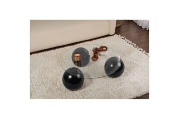 Sofabord Nordure Sofabord Sibas Svart / Transparent Svart, sølv - Møbler - Bord - Sofabord & salongbord