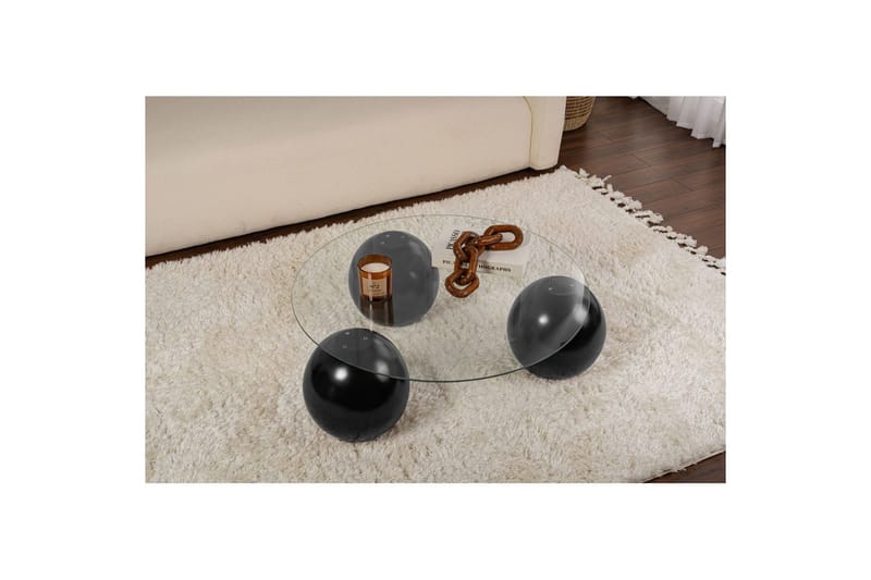 Sofabord Nordure Sofabord Sibas Svart / Transparent Svart, sølv - Møbler - Bord - Sofabord & salongbord