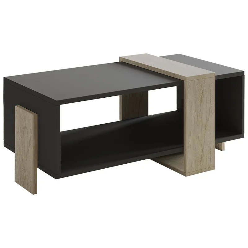 Norell Sofabord 90x40x49 cm, Travertin og antrasitt