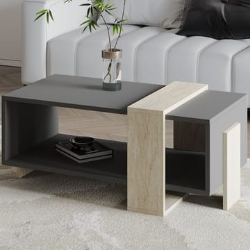 Norell Sofabord 90x40x49 cm - Travertin/Antrasitt - Møbler - Bord - Sofabord & salongbord - Sofabord med oppbevaring