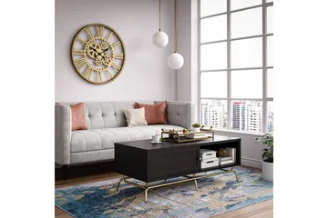 Nova Sofabord 122 cm med Oppbevaring Svart - CosmoLiving - Møbler - Bord - Sofabord & salongbord