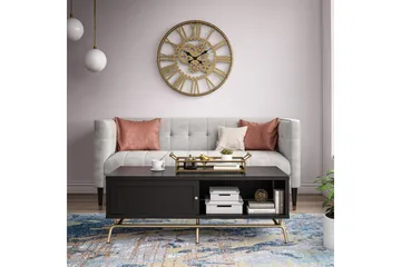 Nova Sofabord 122 cm med Oppbevaring Svart - CosmoLiving - Møbler - Bord - Sofabord & salongbord