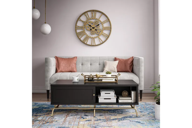 Nova Sofabord 122 cm med Oppbevaring Svart - CosmoLiving - Møbler - Bord - Sofabord & salongbord - Sofabord med oppbevaring