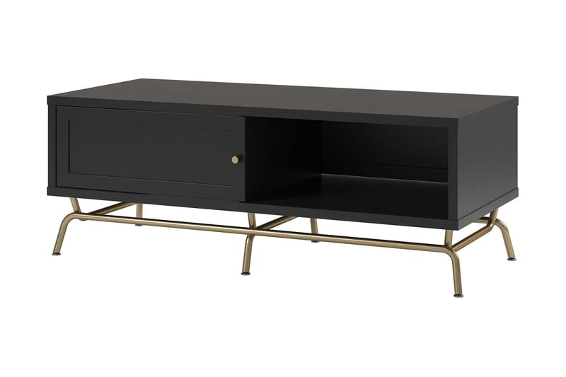 Nova Sofabord 122 cm med Oppbevaring Svart - Møbler - Bord - Sofabord & salongbord - Sofabord med oppbevaring