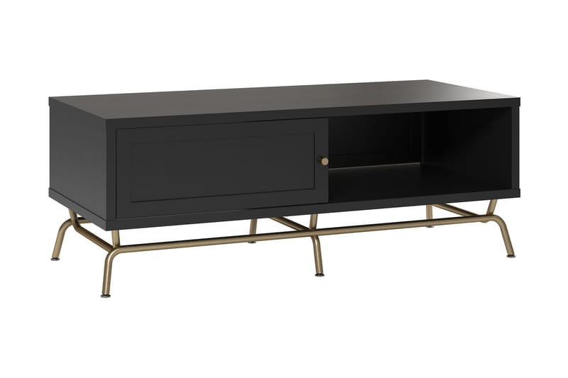Nova Sofabord 122 cm med Oppbevaring Svart - Møbler - Bord - Sofabord & salongbord - Sofabord med oppbevaring