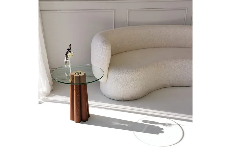 Sofabord Novera Valnøtt / Transparent - Valnøtt / Transparent - Møbler - Bord - Sofabord & salongbord