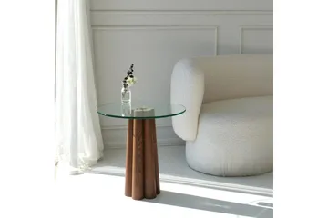 Sofabord Novera Valnøtt / Transparent - Valnøtt / Transparent - Møbler - Bord - Sofabord & salongbord