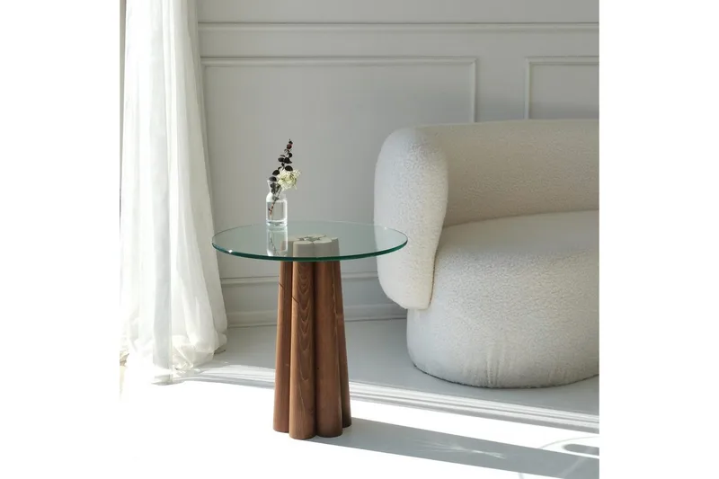 Sofabord Novera Valnøtt / Transparent - Valnøtt / Transparent - Møbler - Bord - Sofabord & salongbord