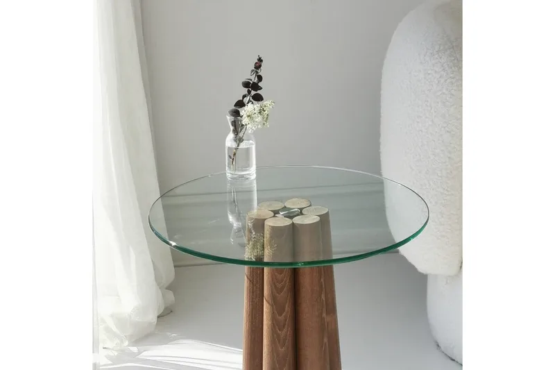Sofabord Novera Valnøtt / Transparent - Valnøtt / Transparent - Møbler - Bord - Sofabord & salongbord