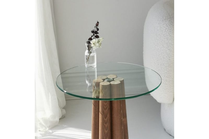 Sofabord Novera Valnøtt / Transparent - Valnøtt / Transparent - Møbler - Bord - Sofabord & salongbord