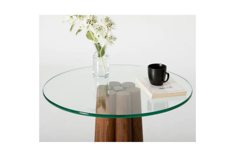 Sofabord Novera Valnøtt / Transparent - Valnøtt / Transparent - Møbler - Bord - Sofabord & salongbord