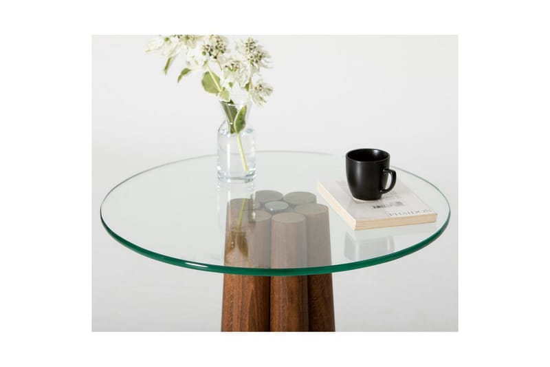 Sofabord Novera Valnøtt / Transparent - Valnøtt / Transparent - Møbler - Bord - Sofabord & salongbord