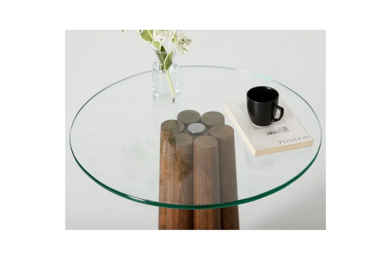 Sofabord Novera Valnøtt / Transparent - Valnøtt / Transparent - Møbler - Bord - Sofabord & salongbord