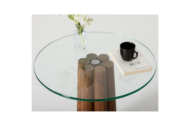 Sofabord Novera Valnøtt / Transparent - Valnøtt / Transparent - Møbler - Bord - Sofabord & salongbord