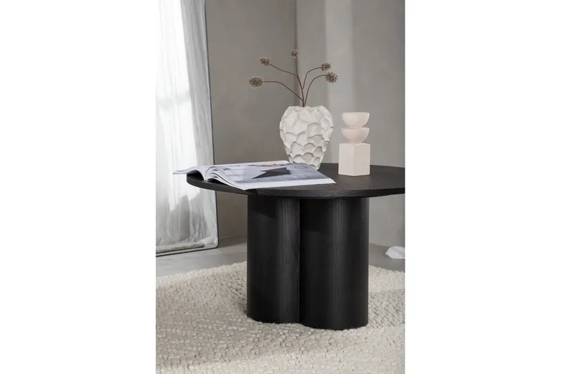 Olivia Sofabord 80 cm Rundt - Sort - Møbler - Bord - Sofabord & salongbord