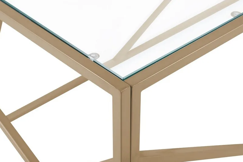 Orland Sofabord 100 cm - Glass/Gull - Møbler - Bord - Sofabord & salongbord